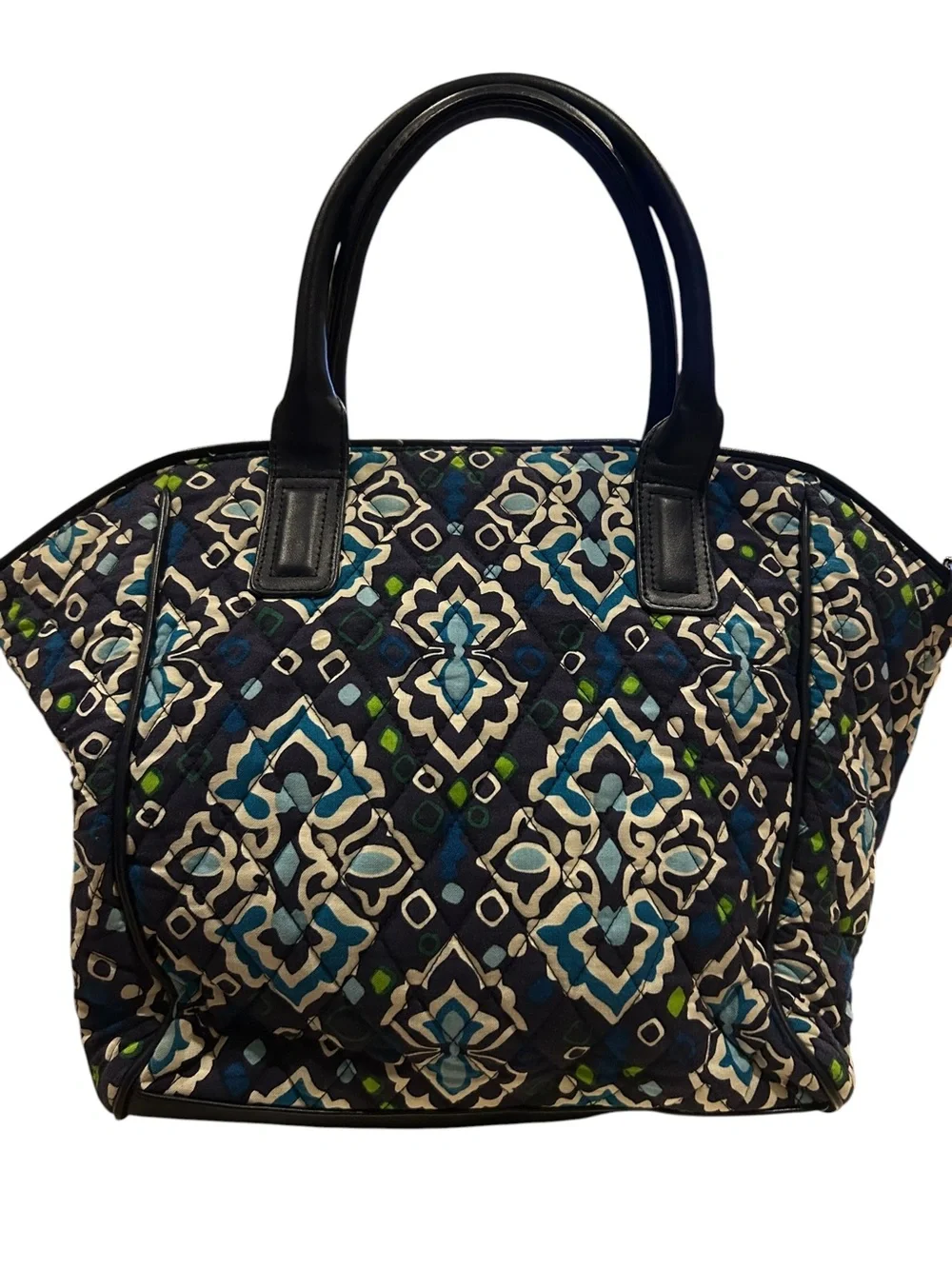 Vera Bradley Signature Print Trapeze Tote/Satchel  - Ink Blue - Picture 4 of 9
